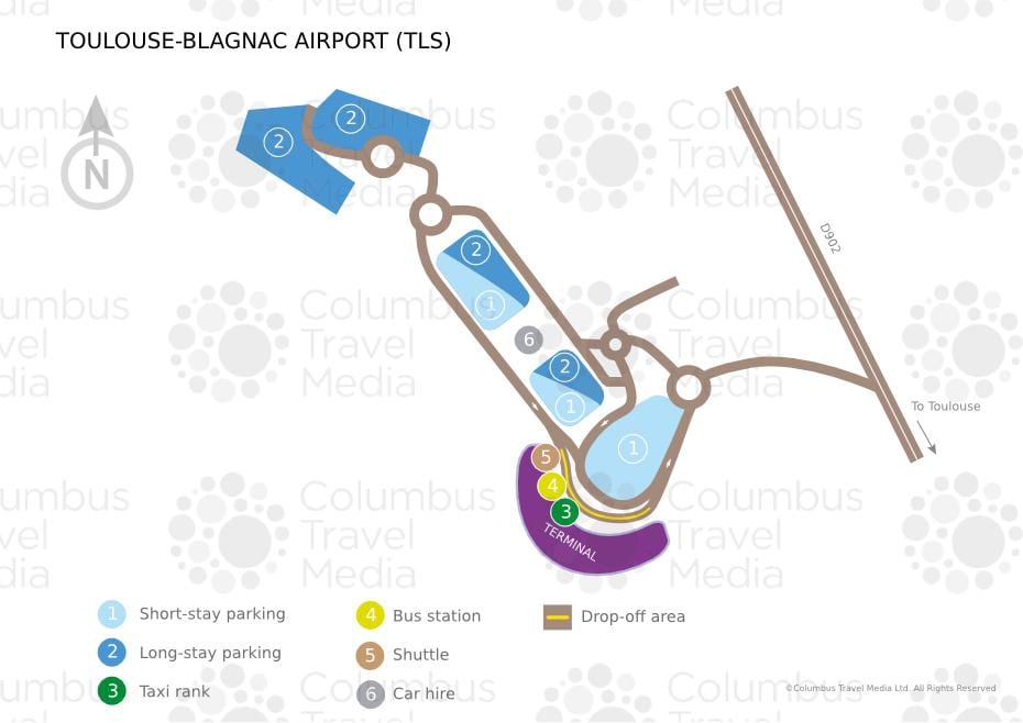 χάρτης από το αεροδρόμιο Toulouse blagnac