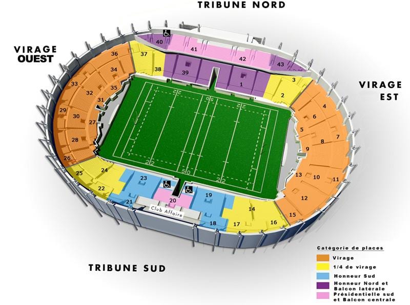 χάρτης της Toulouse stadium